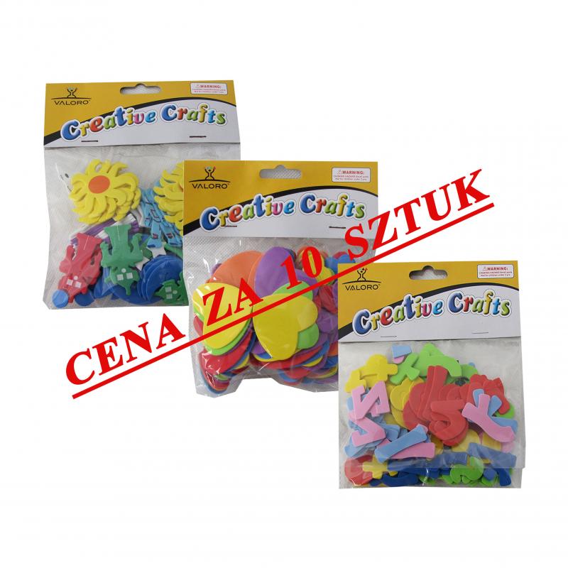 Układanka piankowa Creative Crafts - literki, cyferki, postacie, serduszka - MIX (10 sztuk)